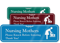 Nursing Mother with Graphic ShowCase™ Sign