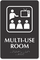 Multi Use Room Symbol ADA Sign with Braille