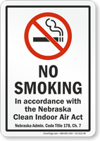 Nebraska No Smoking Sign