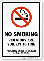 NO SMOKING VIOLATORS SUBJECT TO FINE Sign