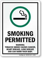 Smoking Permitted Warning Sign