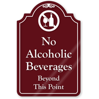 No Alcoholic Beverages ShowCase Sign