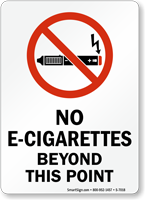 No E-Cigarettes Beyond This Point Sign With Graphic