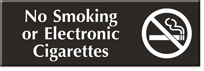 No Smoking Or Electronic Cigarettes Engraved Sign