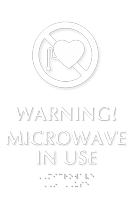 Microwave In Use No Pacemaker Symbol Braille Sign