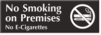 No Smoking E-Cigarettes on Premises Engraved Sign