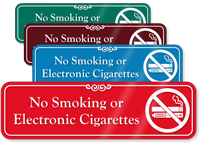 No Smoking or Electronic Cigarettes Sign with Graphic