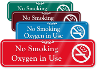 No Smoking Oxygen In Use ShowCase Wall Sign