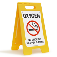Oxygen No Smoking Standing Floor Sign