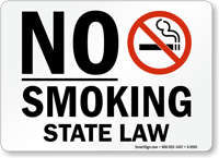 No Smoking State Law (with symbol)