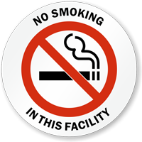 No Smoking in this Facility Window Decal