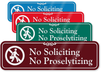 No Soliciting & No Proselytizing ShowCase™ Wall Sign