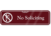 No Soliciting with Symbol Sign