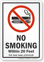 North Dakota No Smoking Sign
