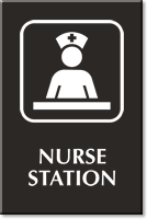 Nurse Station Engraved Hospital Sign with Symbol