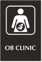 OB Clinic Engraved Sign, Mother And Child Symbol