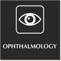Ophthalmology Engraved Hospital Sign with Eye Symbol
