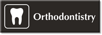 Orthodontistry Engraved Hospital Sign with Tooth Symbol