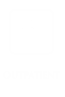 Outpatient Engraved Sign with Broken Arm Man Symbol
