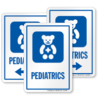 Pediatrics Child Specialists Hospital Sign with Teddy Symbol