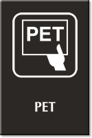 Engraved PET Sign with Positron Emission Tomography Symbol