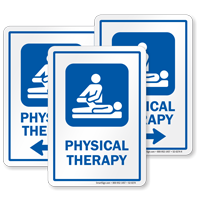 Physical Therapy Hospital Sign with Physiotherapist Symbol