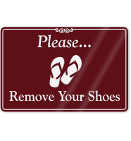 Please, Remove Your Shoes ShowCase Wall Sign