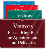 Visitors Please Ring Bell Showcase Wall Sign