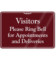 Visitors Please Ring Bell Showcase Wall Sign