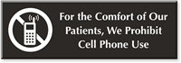 We Prohibit Cell Phone Use Engraved Sign