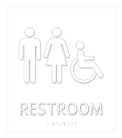 Unisex Restroom Door Sign with Handicap Symbol