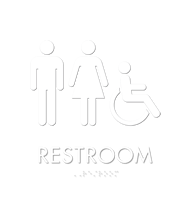 Restroom w/M/F/ISA Symbol Sign