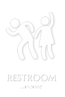 Party Restroom Sign with Man Woman Graphic