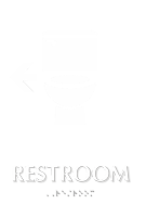 Restroom With Arrow TactileTouch Braille Sign