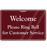 Ring Bell for Customer Service Showcase Wall Sign