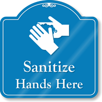 Sanitize Hands Here ShowCase Wall Sign