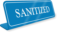 Sanitized ShowCase Desk Sign