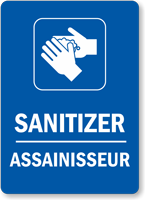 Sanitizer Bilingual Hand Washing Sign