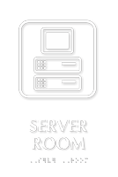 Server Room Symbol TactileTouch™ Sign with Braille