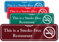 This Is Smoke Free Restaurant ShowCase Wall Sign