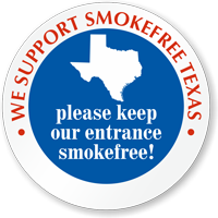 We Support SmokeFree Texas Window Decal
