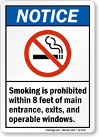 Smoking Prohibited Notice Sign