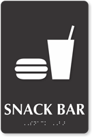 Snack Bar TactileTouch Braille Sign