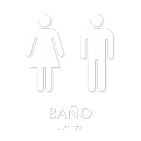 Bano Spanish TaclileTouch Braille Restroom Sign