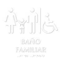 Bano Familiar Spanish Braille Restroom Sign