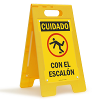 Cuidado Con El Escalon, Spanish Standing Floor Sign