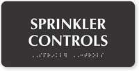 Sprinkler Controls TactileTouch Braille Sign
