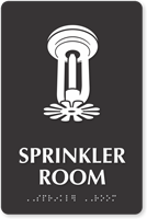 Sprinkler Room Symbol TactileTouch™ Sign with Braille