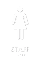Staff Braille Sign with Female Pictogram