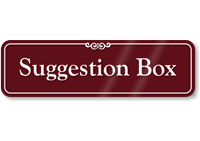 Suggestion Box ShowCase Sign